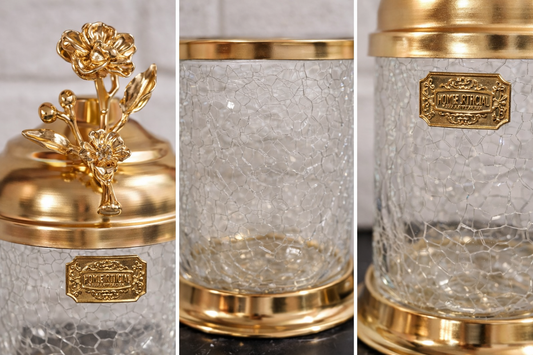 Luxury Gold Canister Set | 3 Piece Kitchen Storage Jar Set