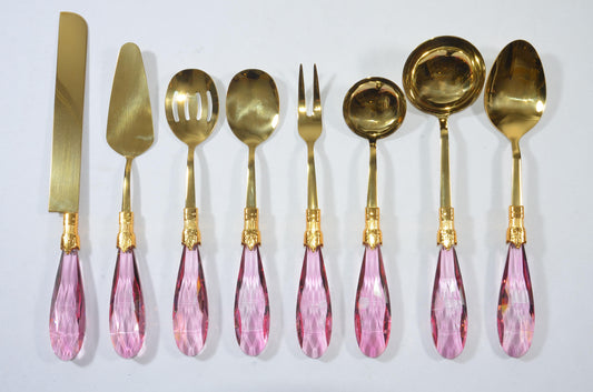 Luxury Pink Handle Serving Set