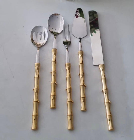 Bamboo Handle Luxury Serving Set